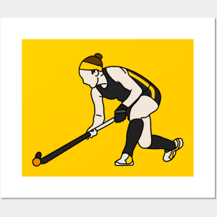 Field Hockey Player Yellow Jersey Posters and Art